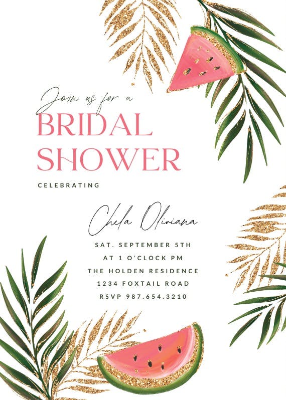 Tropical luau -  invitación para bridal shower