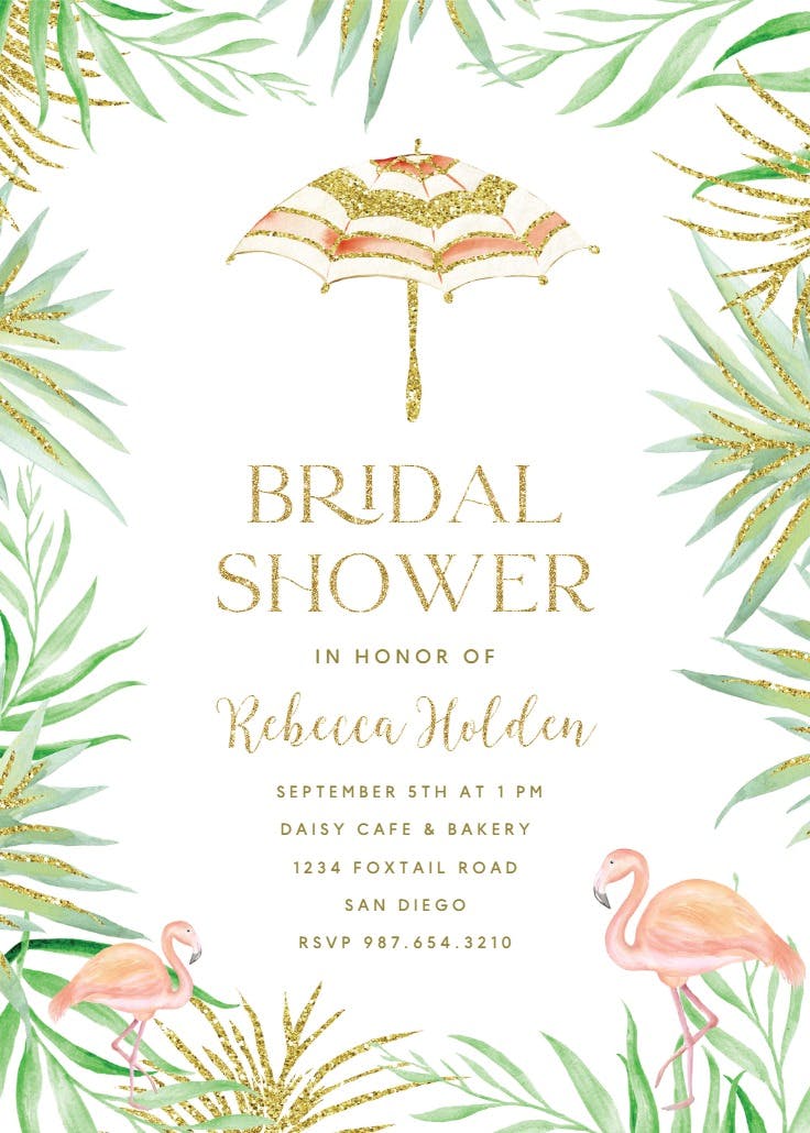 Tropical umbrella - invitación para bridal shower