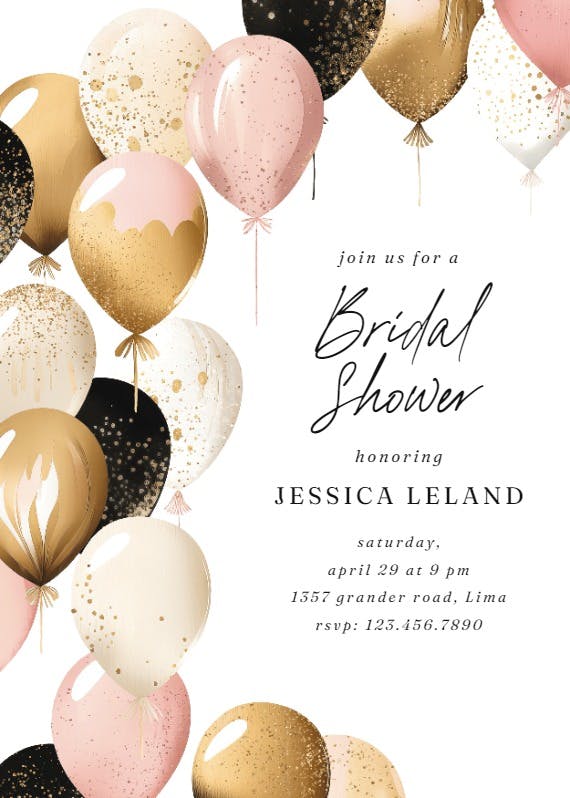 Up, up, and away - invitación para bridal shower