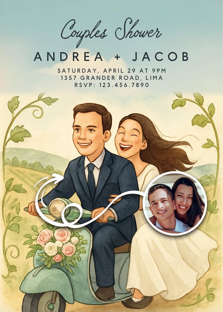 Vineyard vows - invitación para bridal shower