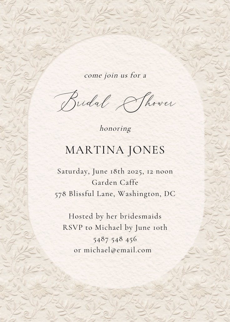 Vintage lace - bridal shower invitation