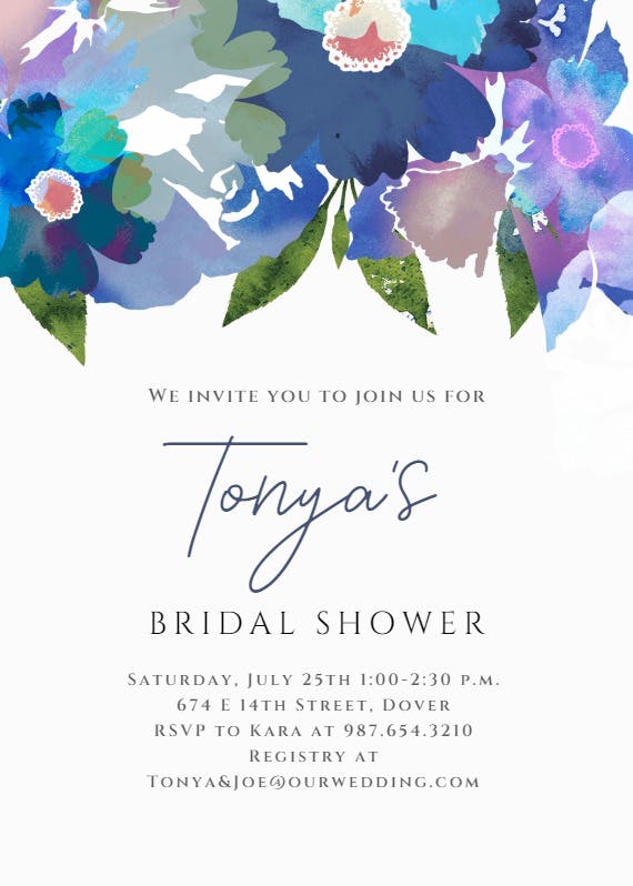 Watercolor classic - bridal shower invitation