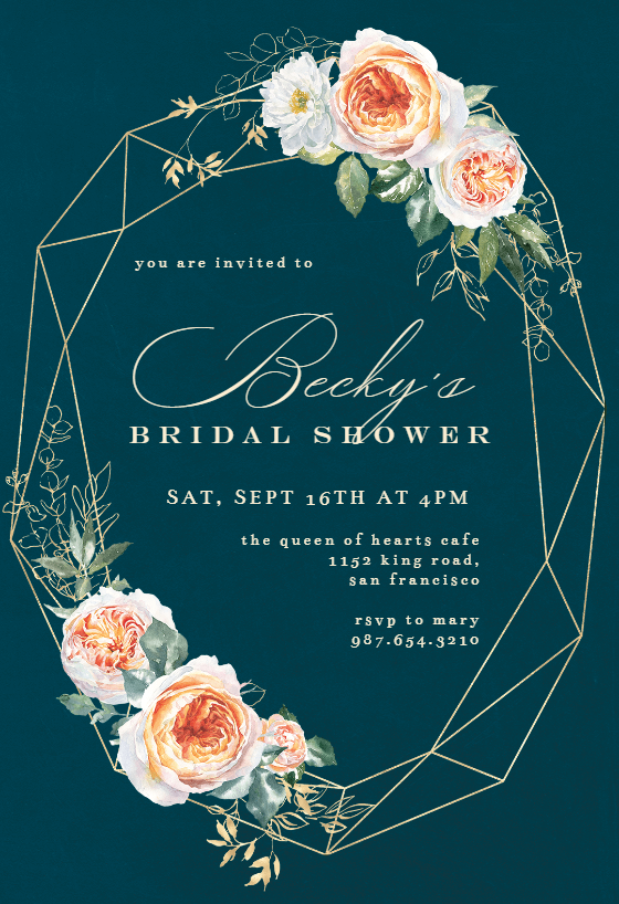 Falling flowers - Bridal Shower Invitation Template | Greetings Island