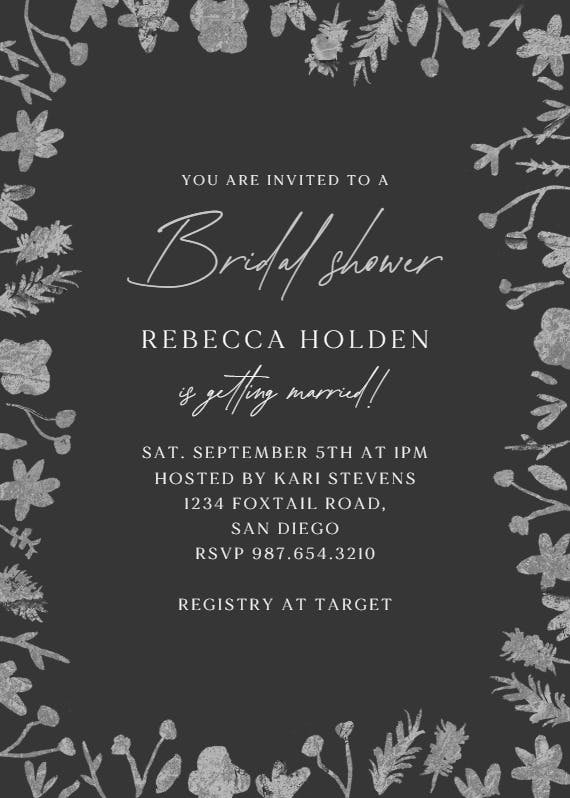 Watercolor flowers - bridal shower invitation