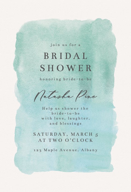 Watercolor texture - invitación para bridal shower