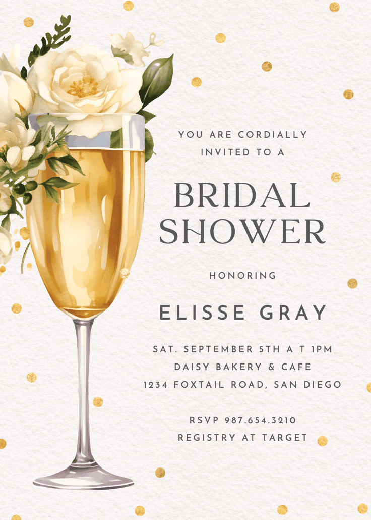 Watercolor toast - bridal shower invitation