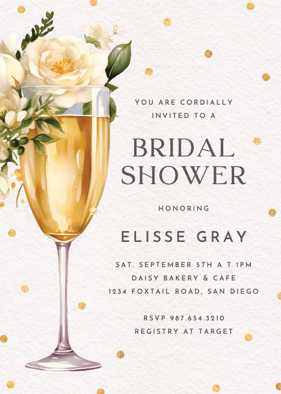 Watercolor toast -  invitación para bridal shower