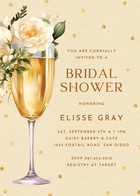 Watercolor toast - bridal shower invitation