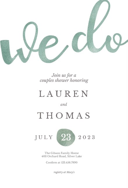 We do - Bridal Shower Invitation