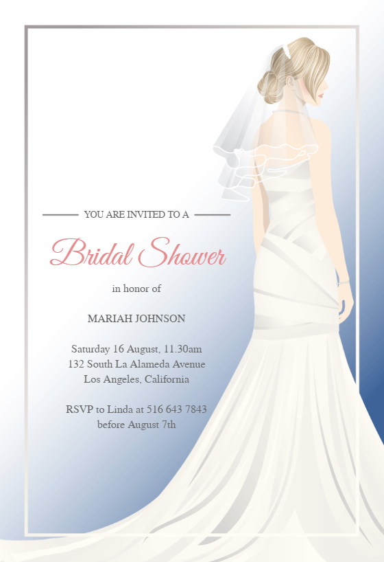 Wedding Dress Bridal Shower Invitation