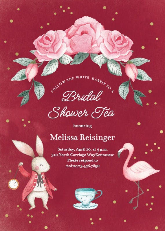 Wedding wonderland -  invitación para bridal shower