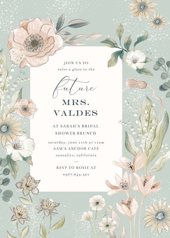 Whimsical blush - bridal shower invitation