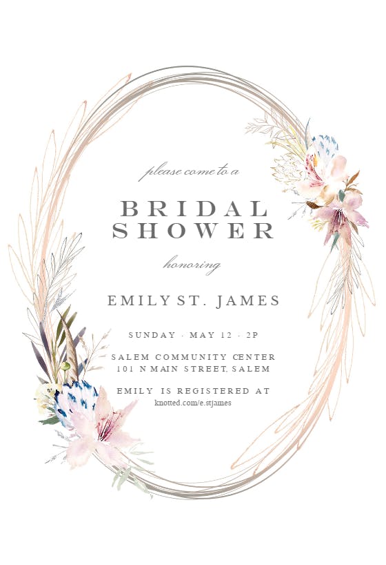 Whimsical Wreath - Bridal Shower Invitation Template | Greetings Island