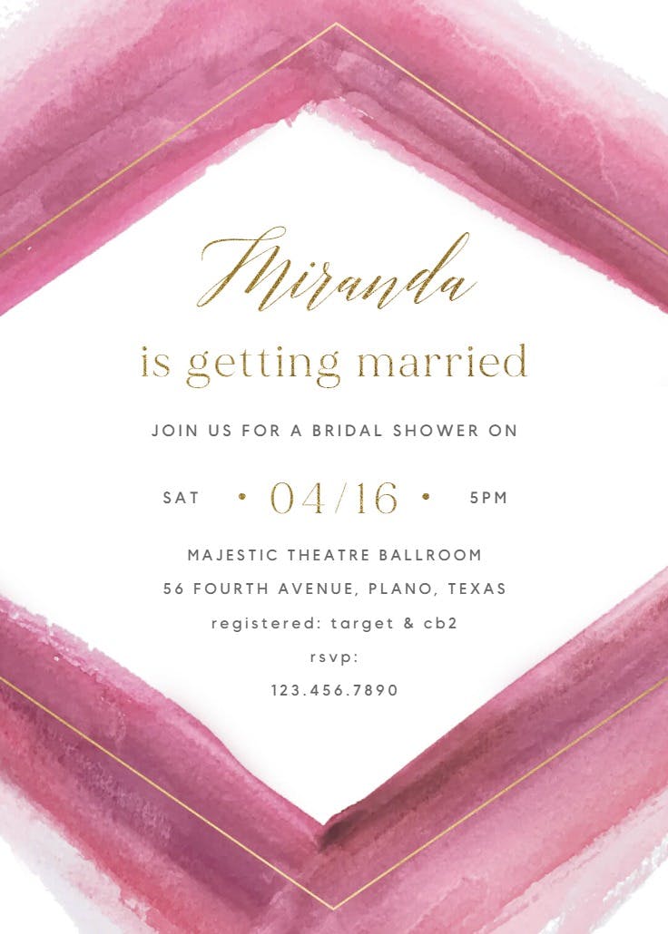 Wild rhombus - bridal shower invitation