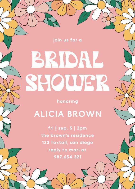 You bloom - invitación para bridal shower