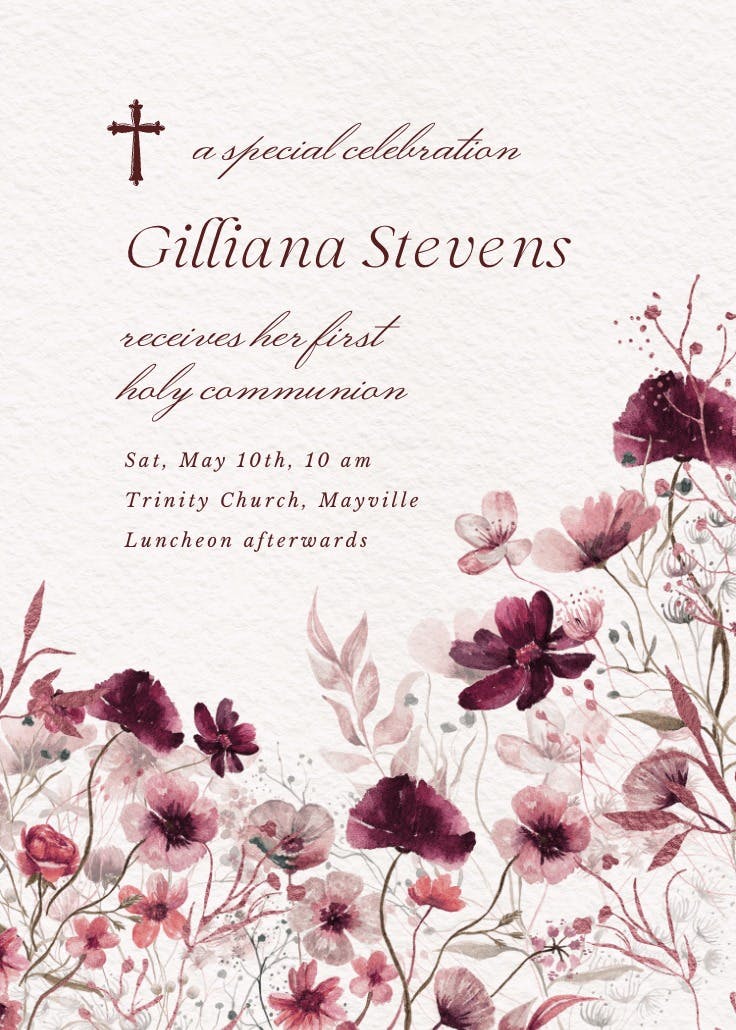 Blooming palette - invitación de comunión