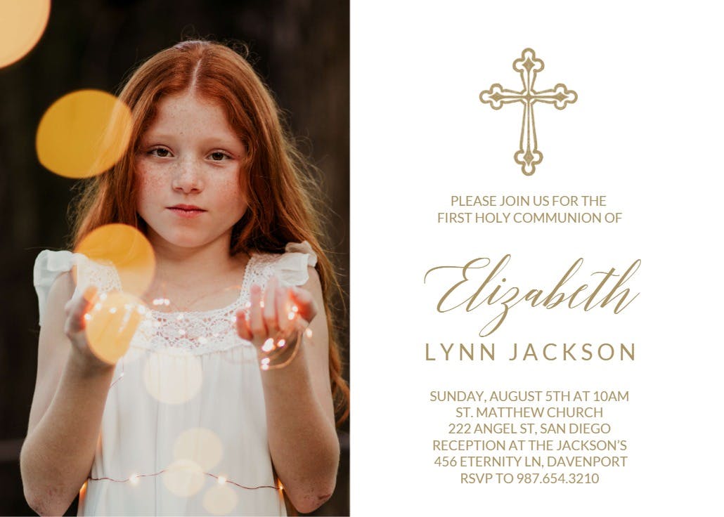 Criss cross - first holy communion invitation