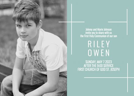 Cross Border - First Holy Communion Invitation
