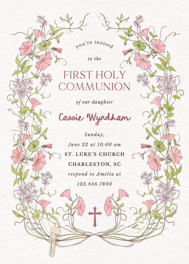 Dainty victorian - invitación de comunión
