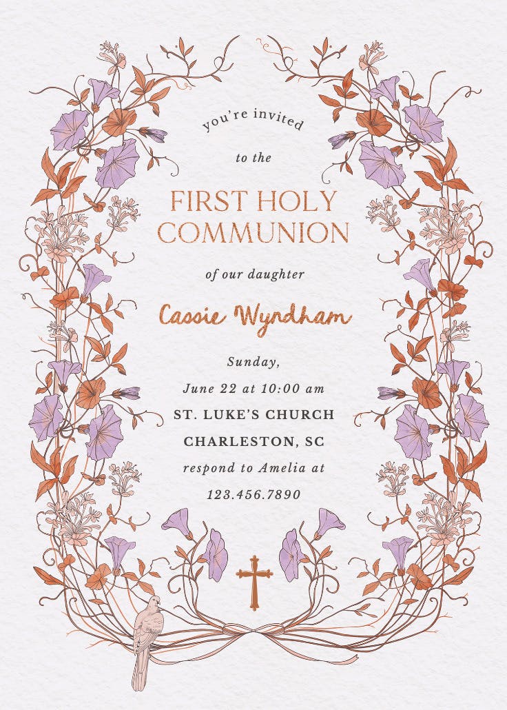 Dainty victorian - invitación de comunión