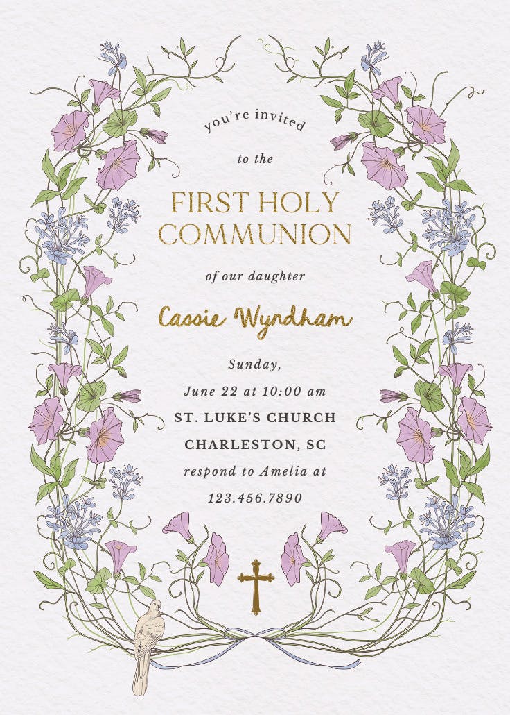 Dainty victorian - invitación de comunión