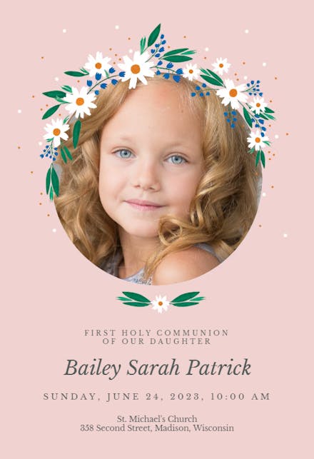 Daisy - First Holy Communion Invitation