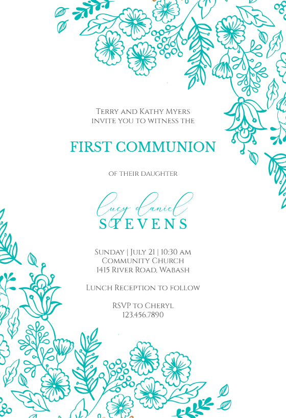 First Holy Communion Invitation Templates (Free) | Greetings Island