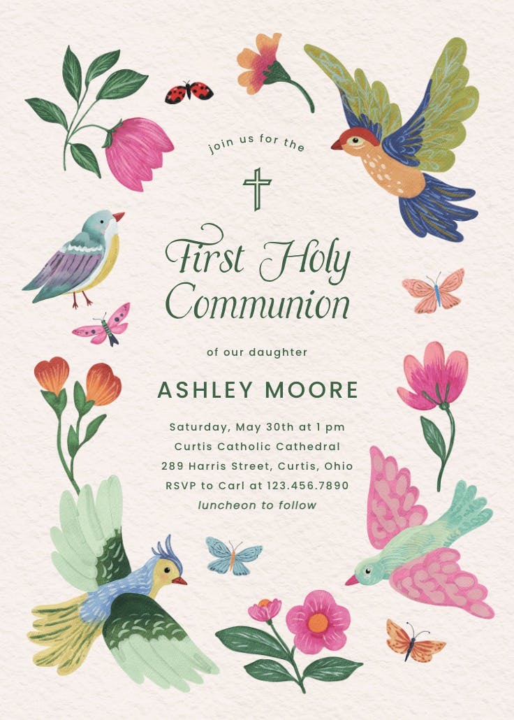 New blessing - first holy communion invitation