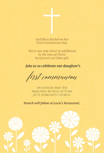 First Communion - First Holy Communion Invitation