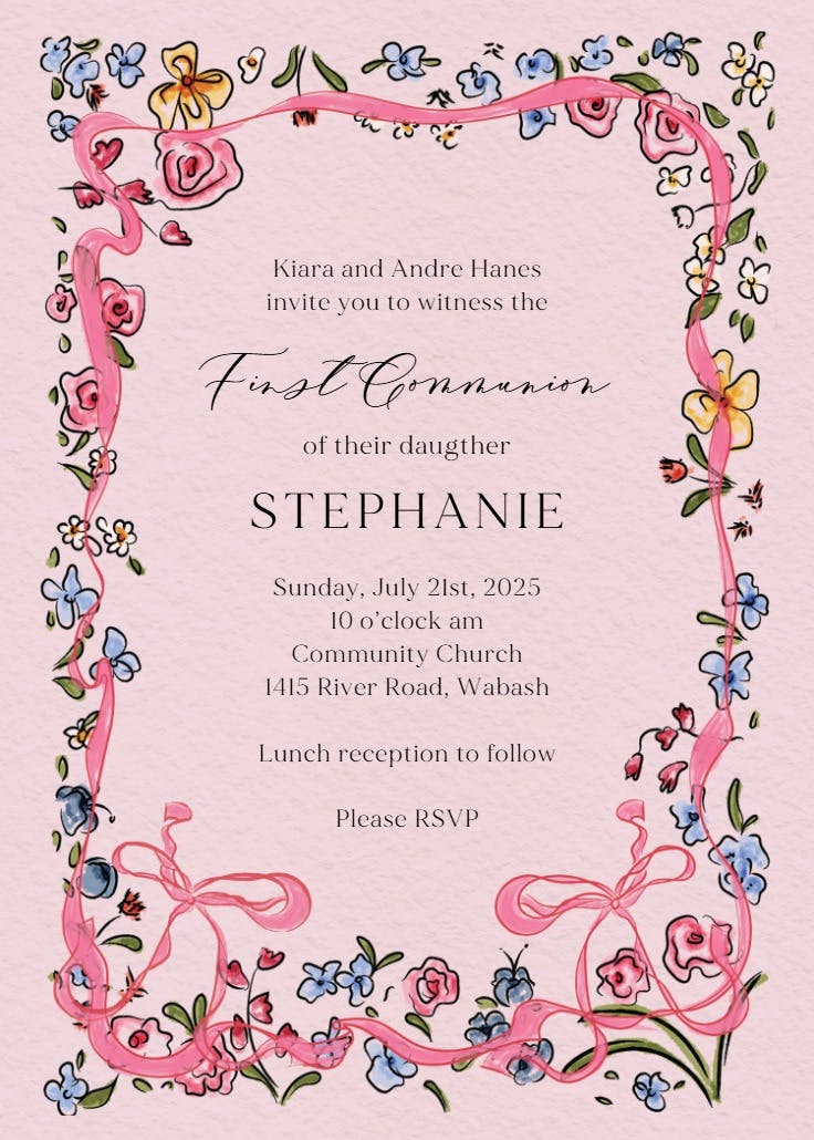 Flourished love - invitación de comunión