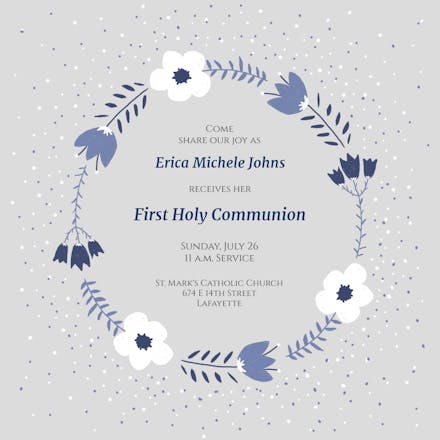 Time to Rejoice - First Holy Communion Invitation Template (Free ...