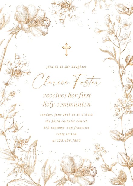 Free spirit - first holy communion invitation