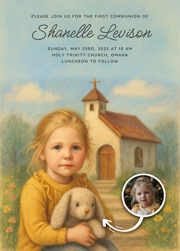 Graceful path - first holy communion invitation