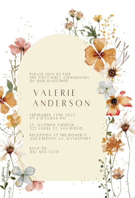 Meadow Arch - First Holy Communion Invitation