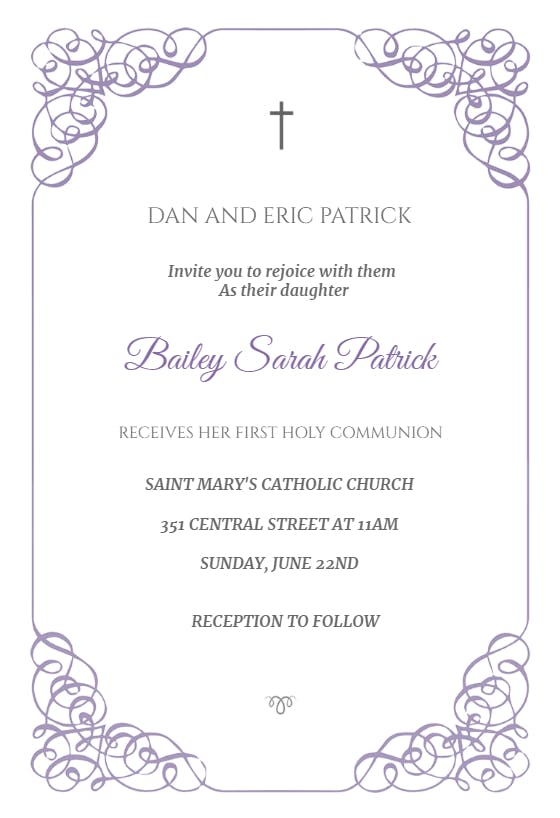 Receiving holy communion - first holy communion invitation