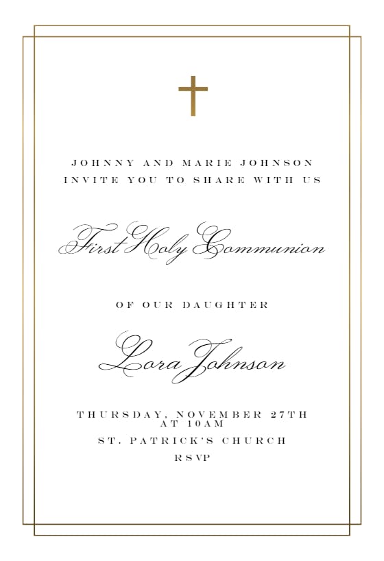 Simple - first holy communion invitation