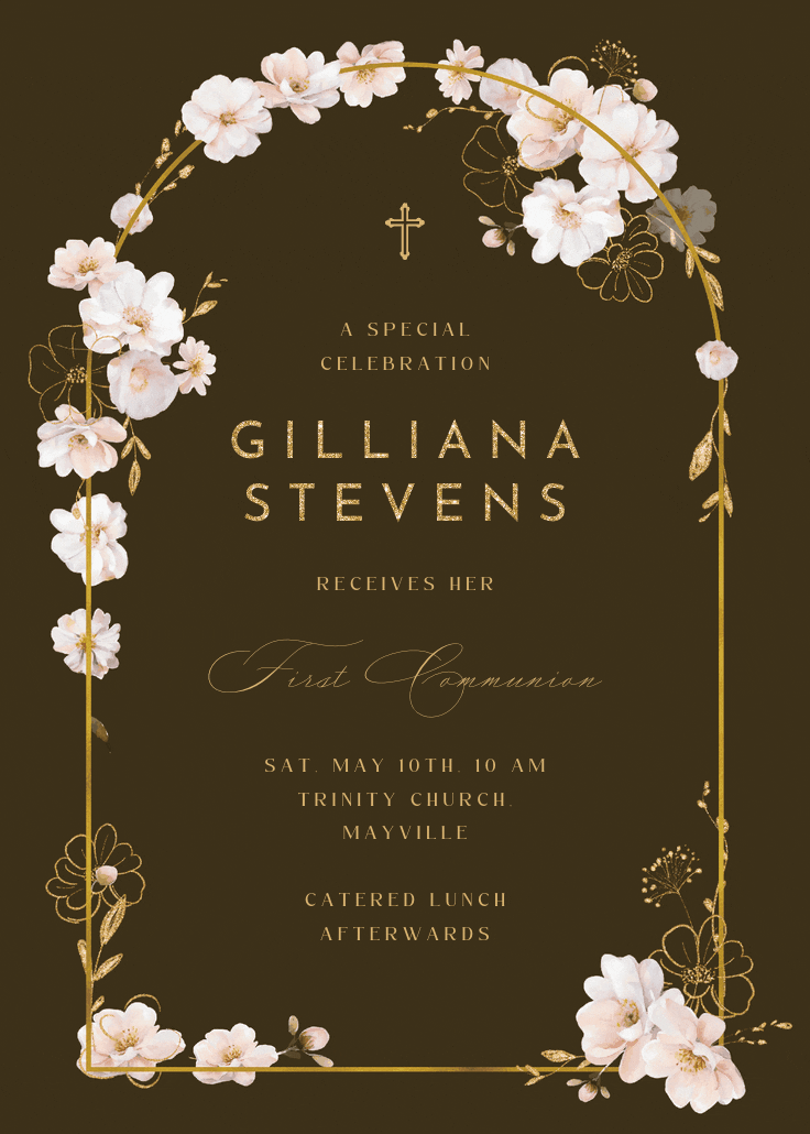 Surrounded by blooms - invitación de comunión