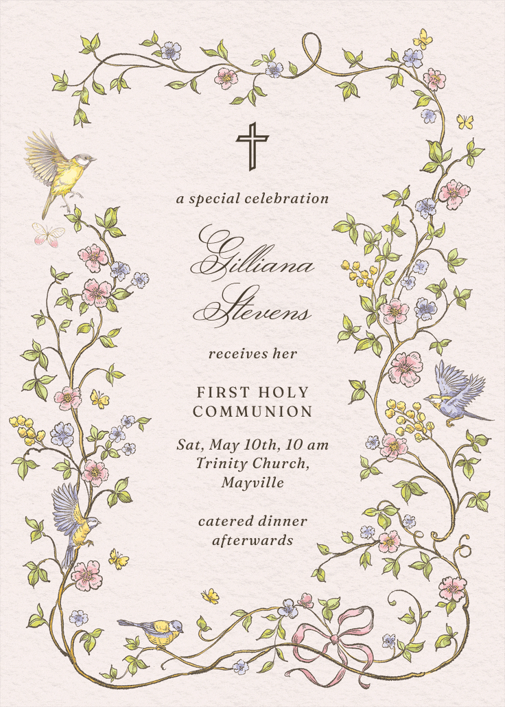 Sweet border - first holy communion invitation