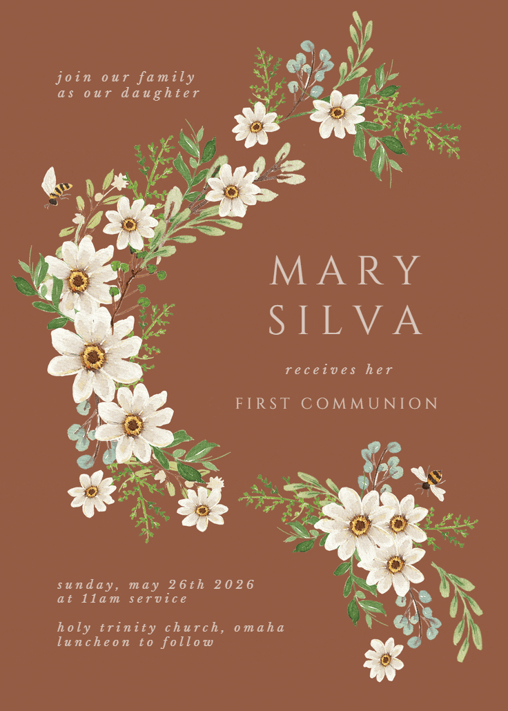 Sweeter together - first holy communion invitation