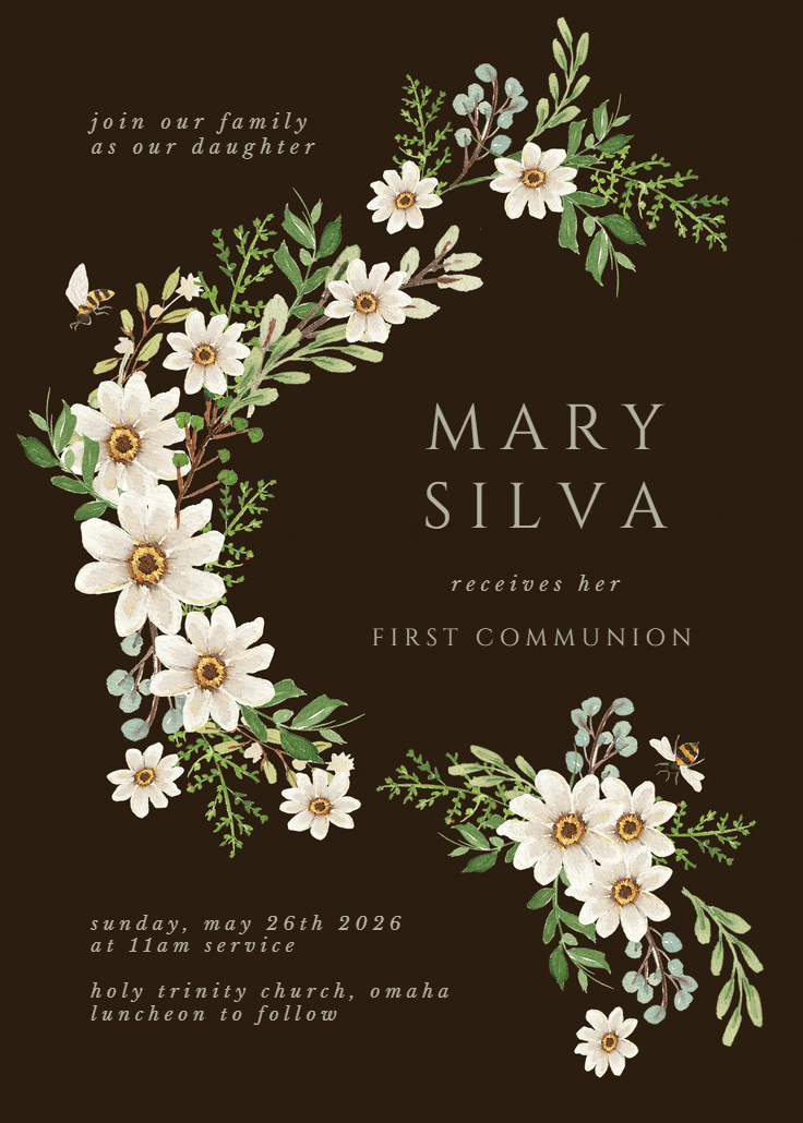 Sweeter together - first holy communion invitation
