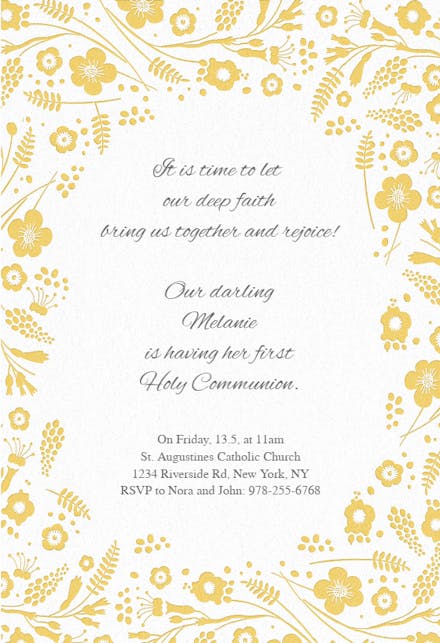 Time to Rejoice - First Holy Communion Invitation