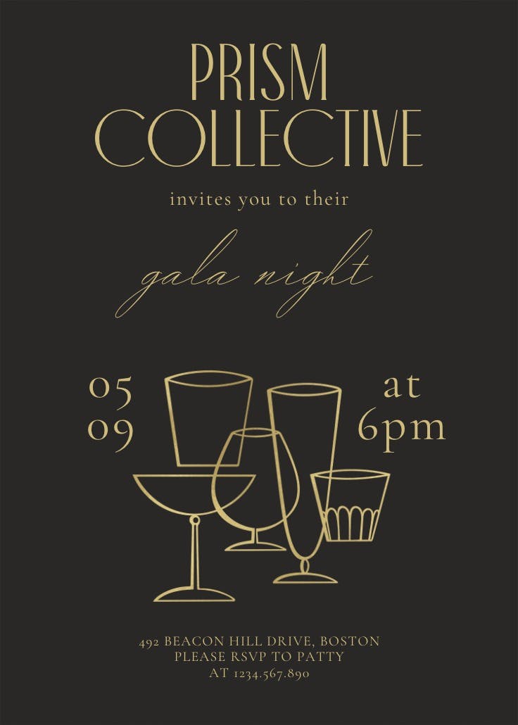 Liquid luxe - printable party invitation