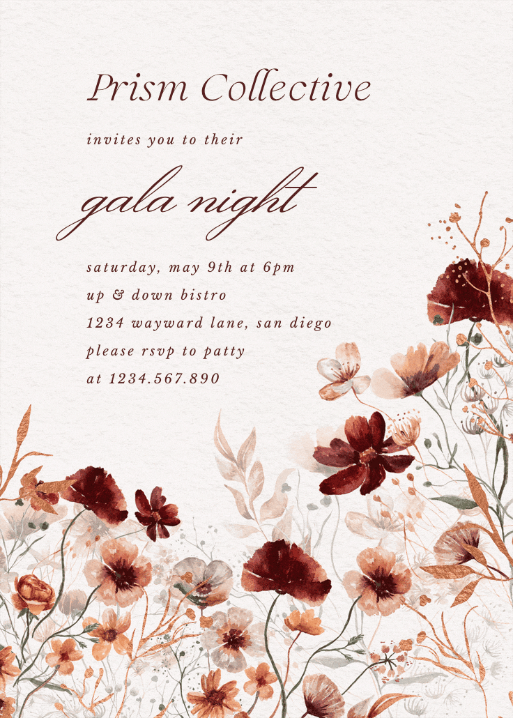 Blooming palette - gala invitation