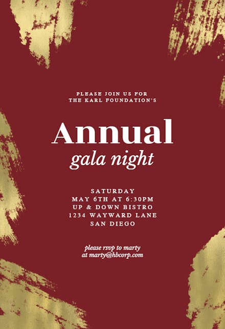 Brush strokes - Gala Invitation