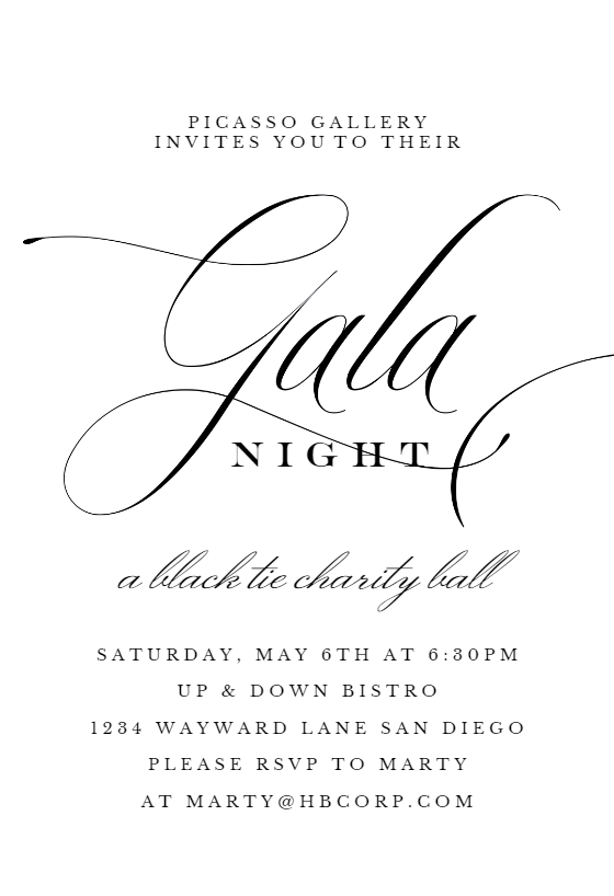 Gala Invitation Templates (Free) | Greetings Island