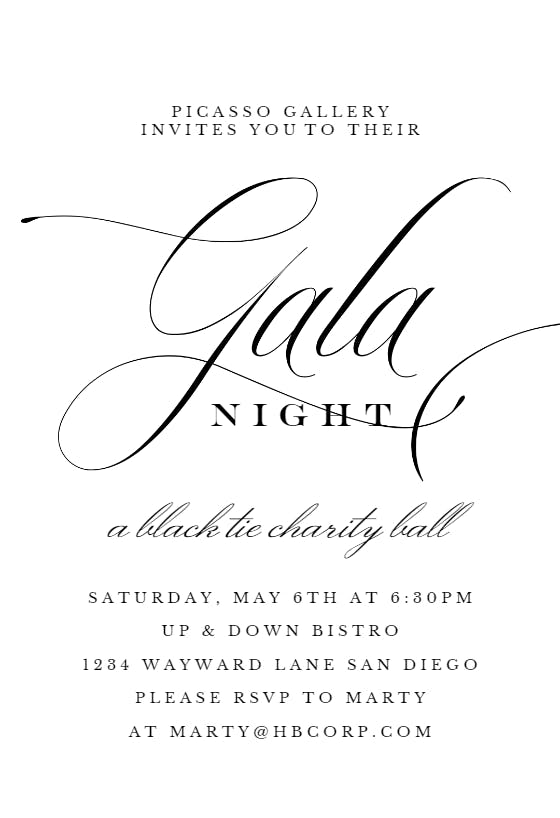 Classic gala - gala invitation