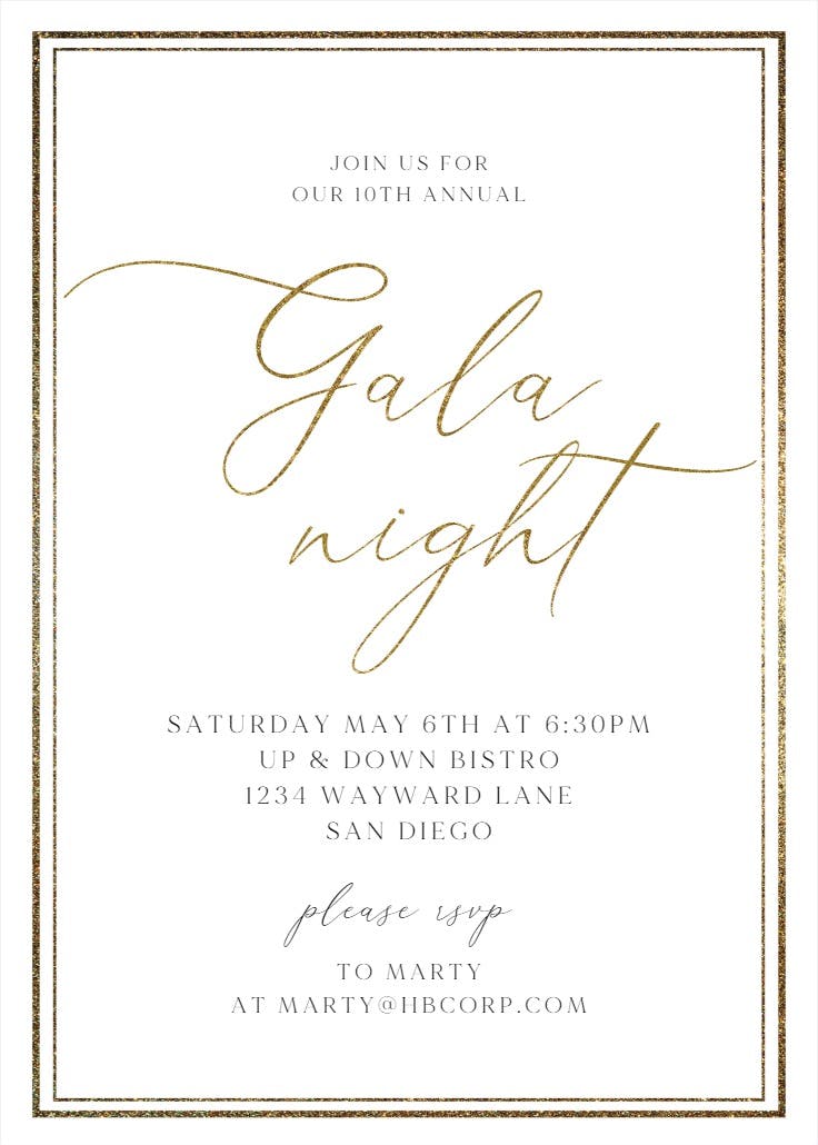 Classy cocktail - gala invitation