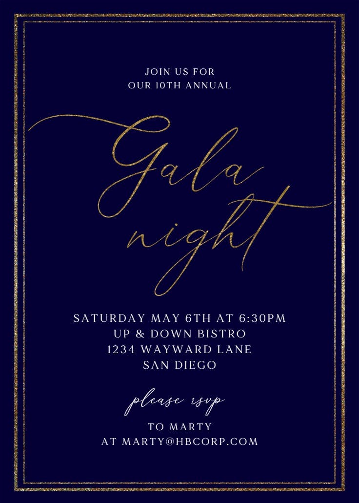 Classy cocktail - gala invitation