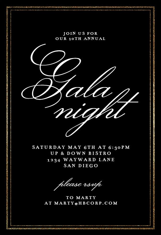 Classy cocktail - gala invitation