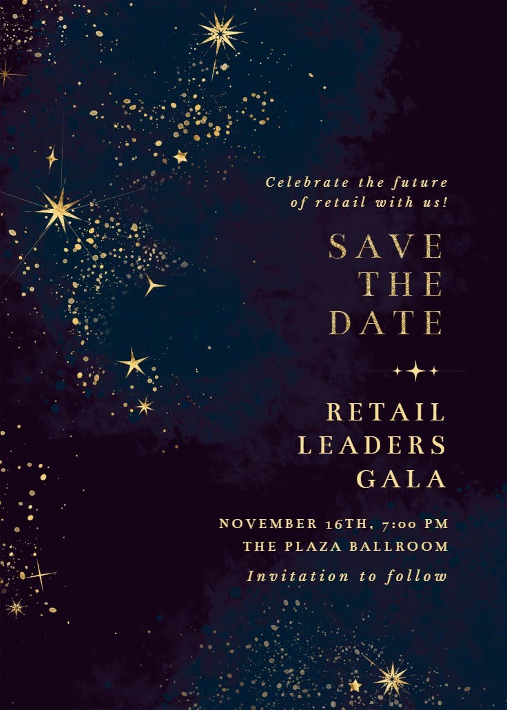 Cosmic star - gala invitación